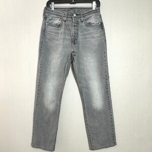 Levi's 501 Original Straight Jeans Gray Wash Women's W27 L30 High Rise Classic